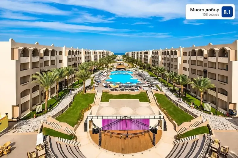 Промо оферта в Египет: Чартърен полет от София + 6 нощувки на база All Inclusive в El Karma Aqua Beach Resort Standard 4* + 1 нощувка със закуска, обяд, вечеря и посещение на пирамидите в Кайро