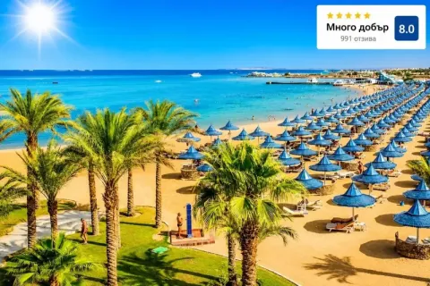 На първа линия в Хургада, Египет: Полет от София + 7 All Inclusive нощувки на човек в GRAND HOTEL