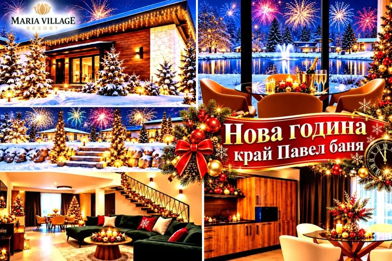 Нова година край Павел баня: 2 нощувки със закуски и вечери, едната от които празнична + открито джакузи и възможност за спортен риболов от Мария Вилидж Резорт.
